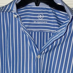 Mens Blue Stripe Dress Shirt